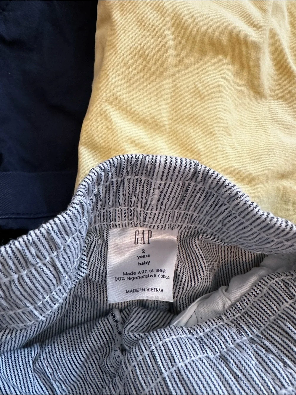 GAP Kids Shorts Trio - Navy, Pale Yellow & Blue-Striped